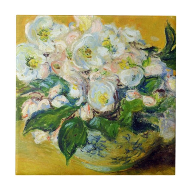 Christmas Roses (by Claude Monet) Tile (Front)