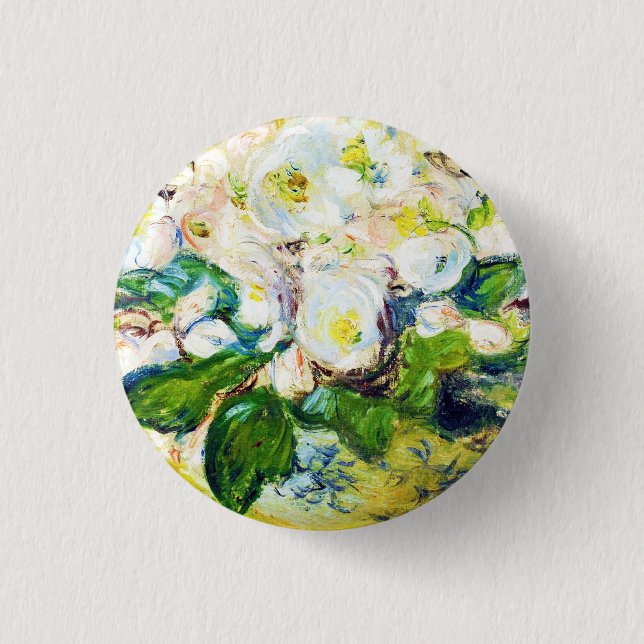 Christmas Roses Claude Monet flowers floral paint 3 Cm Round Badge (Front)