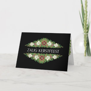 Christmas Roses, Hellebores, Flemish Language Holiday Card