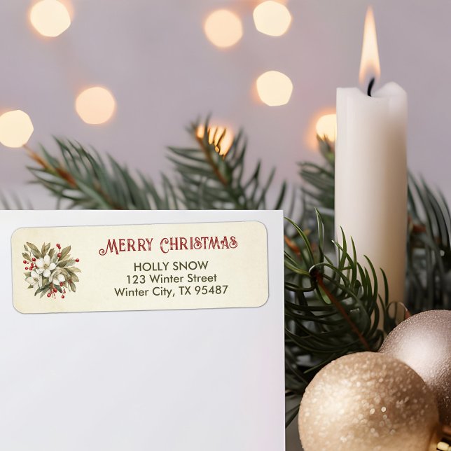 Christmas Roses Return Address Labels (Creator Uploaded)