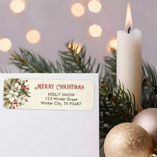 Christmas Roses - Watercolor Return Address Labels
