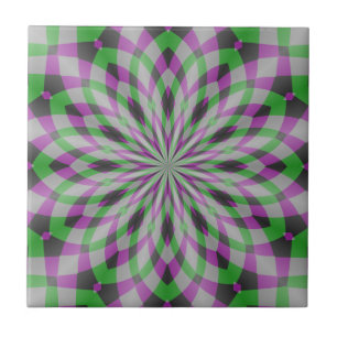 Christmas Rosettes in Purple, Green and Black Tile