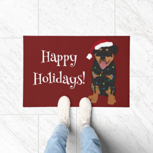 Christmas Rottweiler Doormat