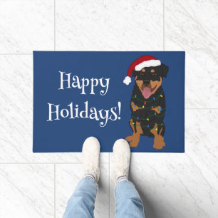 Christmas Rottweiler  Doormat
