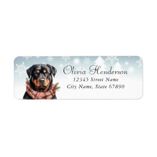 Christmas Rottweiler Return Address Labels