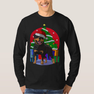 Christmas Rottweiler Santa Hat T-Shirt