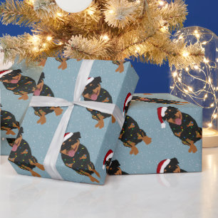 Christmas Rottweiler  Wrapping Paper