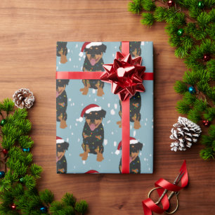Christmas Rottweiler  Wrapping Paper