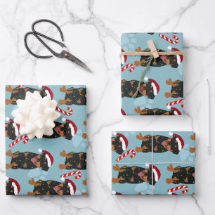 Christmas Rottweiler  Wrapping Paper Sheet