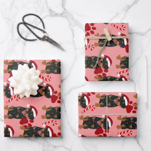Christmas Rottweiler Wrapping Paper Sheet