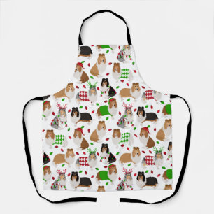 Christmas Rough Collie Apron