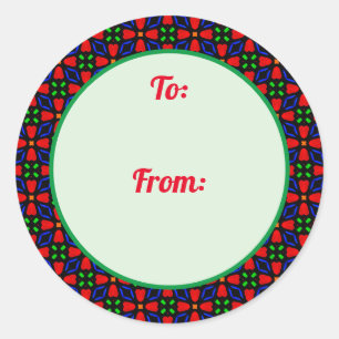 Christmas Round Border Gifts Sticker