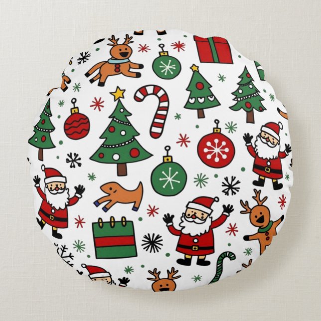 Christmas  round cushion (Front)
