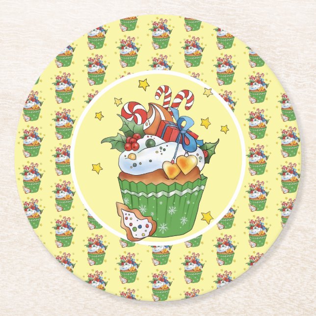 Christmas Round Paper Coaster (Front)