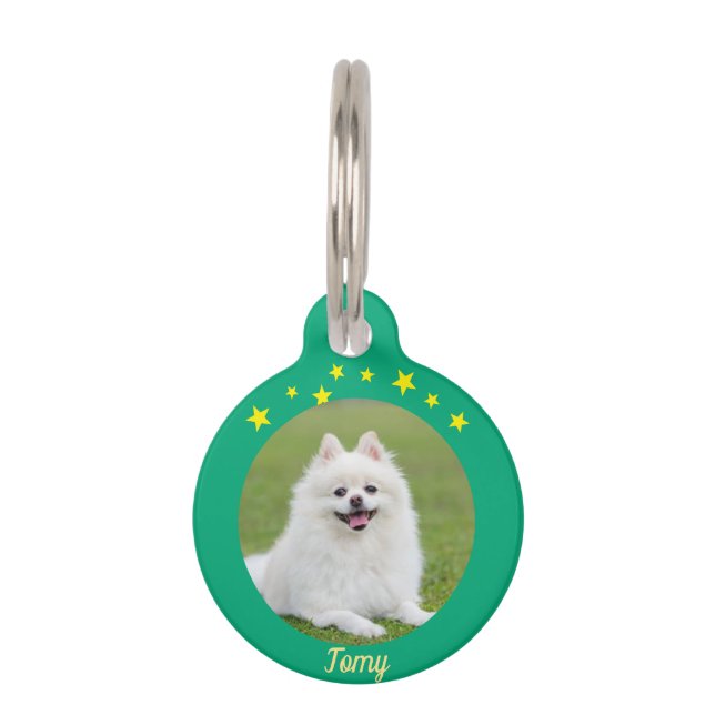 Christmas Round Pet Tag – Festive Holiday ID Tag (Front)