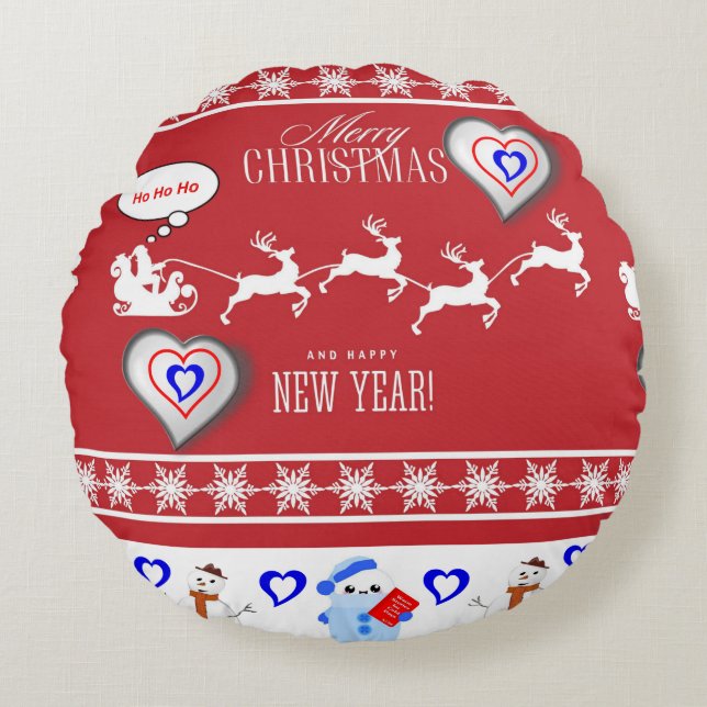 Christmas Round Pillow (Front)