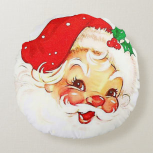 Christmas Round Pillow, Santa Round Cushion