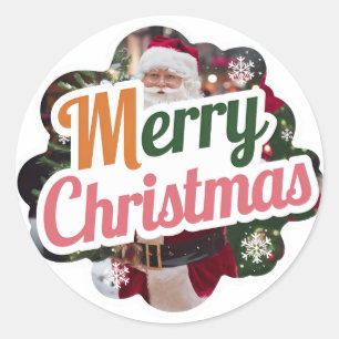 Christmas Round Stickers: Festive New Model Classic Round Sticker