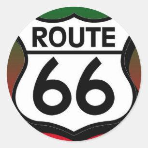 Christmas Route 66 Shield Classic Round Sticker
