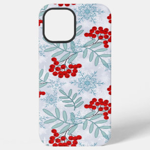 Christmas, Rowan, red, white, snowflakes, iPhone 12 Pro Max Case