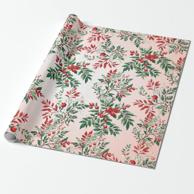 Christmas rowan wrapping paper (Unrolled)