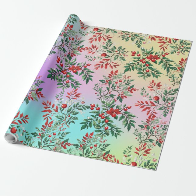 Christmas rowan wrapping paper (Unrolled)