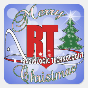 CHRISTMAS RT RADIOLOGIC TECHNOLOGIST SQUARE STICKER