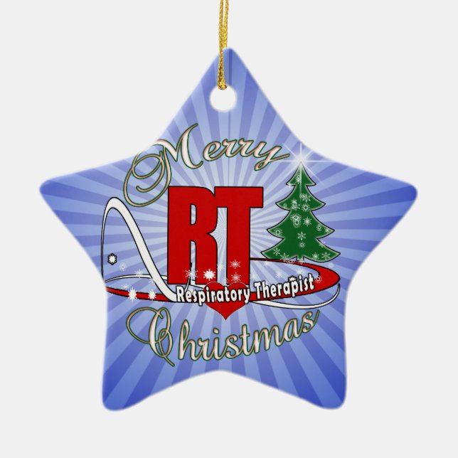 CHRISTMAS RT Respiratory Therapist Ceramic Tree Decoration (Front)