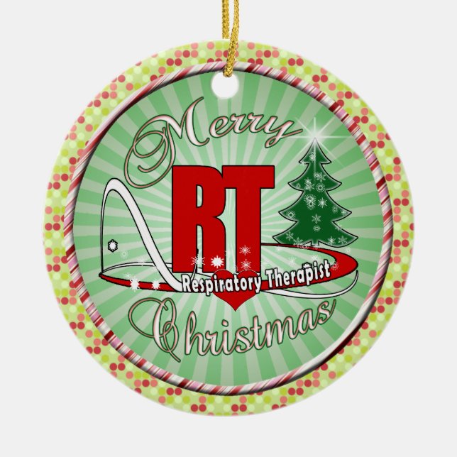 CHRISTMAS RT Respiratory Therapist Ceramic Tree Decoration (Front)