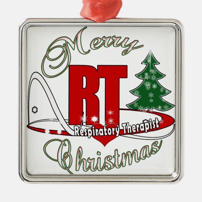 CHRISTMAS RT Respiratory Therapist Metal Tree Decoration (Front)