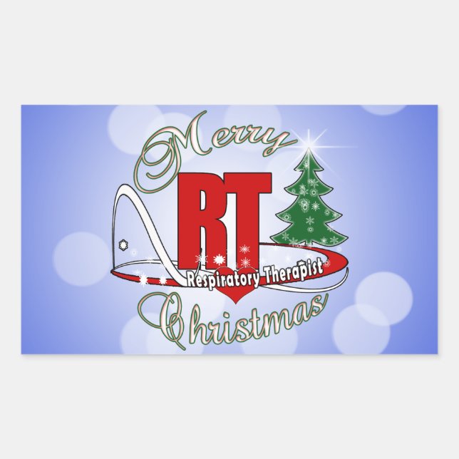 CHRISTMAS RT Respiratory Therapist Rectangular Sticker (Front)