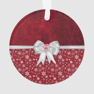 Christmas Ruby Red Grunge Ornament