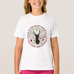 Christmas Rudolf Reindeer Names  T-Shirt