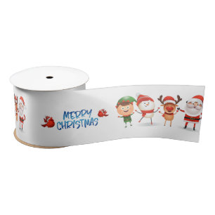 Christmas Rudolf The Reindeer and Friends      Satin Ribbon