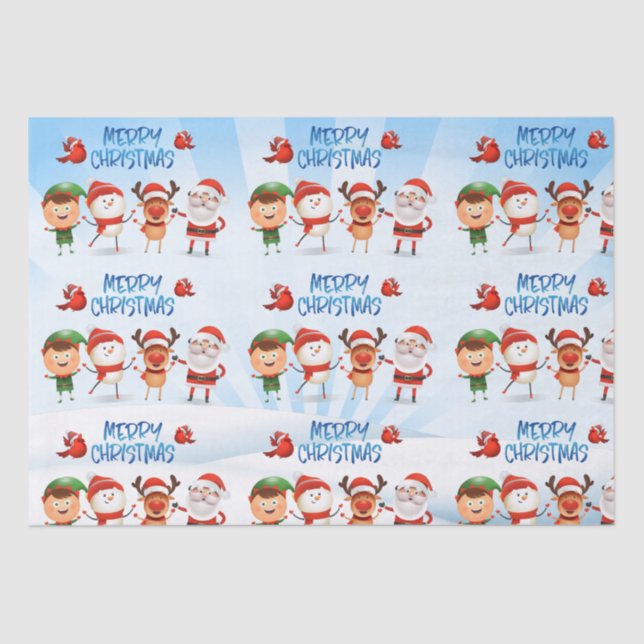 Christmas Rudolf The Reindeer and Friends    Tissue Paper (Front)