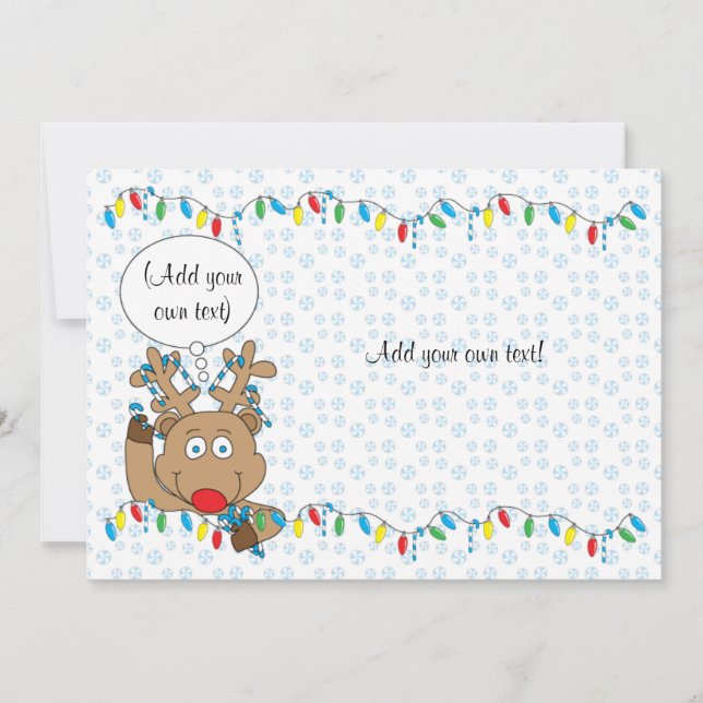 Christmas Rudolph 2sided/flat/card/& env 7"x5" Holiday Card (Front)