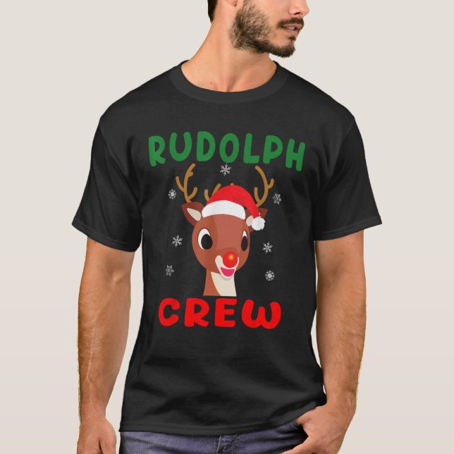 Christmas Rudolph Crew Family Matching Pyjamas Xma T-Shirt (Front)
