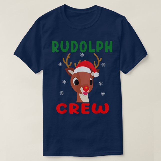 Christmas Rudolph Crew Family Matching Pyjamas Xma T-Shirt (Design Front)
