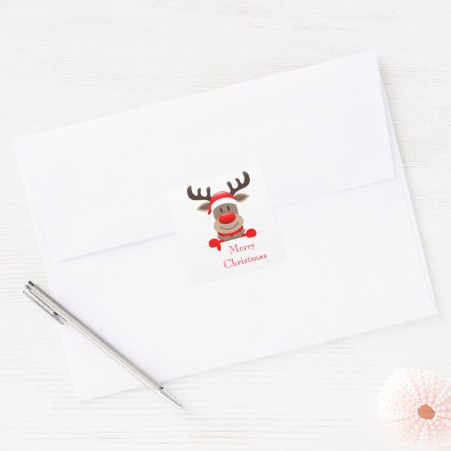 Christmas Rudolph Stickers (Envelope)
