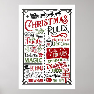 Christmas rules poster