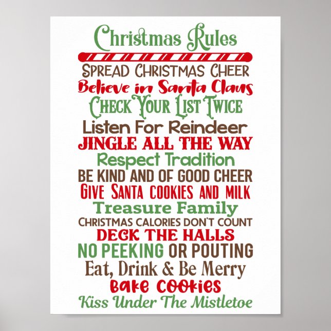 Christmas Rules Unique Christmas Home Decor (Front)