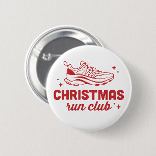 Christmas run club running runner matching 6 cm round badge