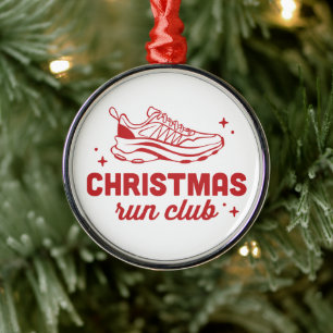 Christmas run club running vintage retro aesthetic metal tree decoration