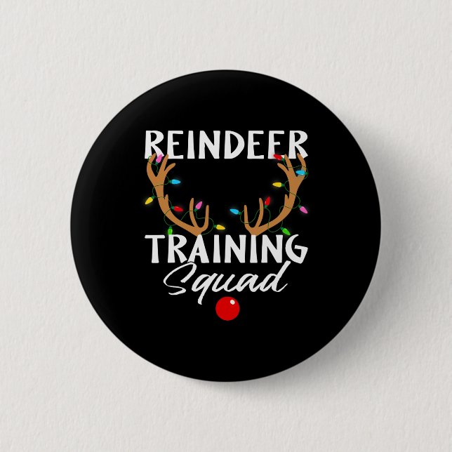 Christmas Running Reindeer Runner Training Squad T 6 Cm Round Badge (Front)