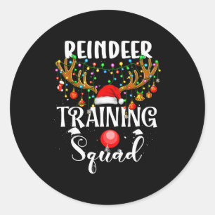 Christmas Running Reindeer Runner Training Squad T Classic Round Sticker