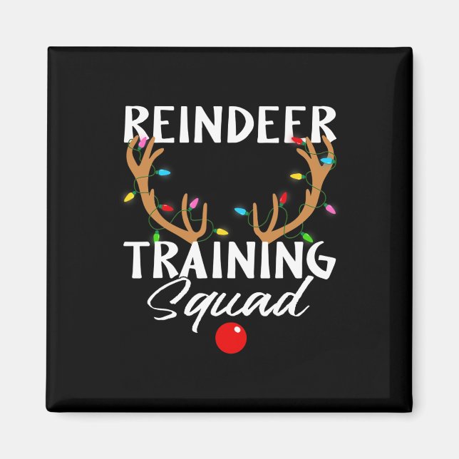 Christmas Running Reindeer Runner Training Squad T Magnet (Front)