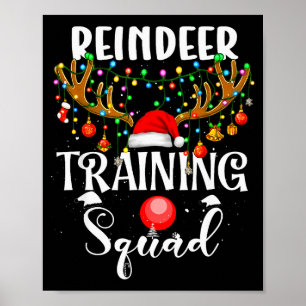 Christmas Running Reindeer Runner Training Squad T Poster