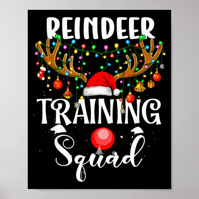 Christmas Running Reindeer Runner Training Squad T Poster (Front)