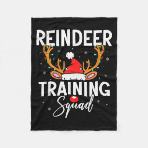 Christmas Running Team Funny Reindeer Training Squ Fleece Blanket