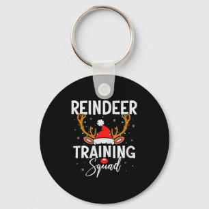 Christmas Running Team Funny Reindeer Training Squ Key Ring